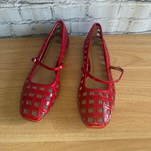 Wild Fable Red and Tan Grid Flats